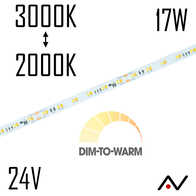 Ruban Dim to Warm 24V 120 LED 2835/M 17W 3000-2000...
